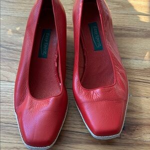 Easy Spirit Red Leather Ballet Flats